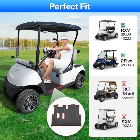 T TGBROS Golf Cart Floor Mat Custom Fit for EZGO RXV (2008-2022) & 2Five (2009+) Full Coverage Golf Cart Floor Liner Mat Non-Slip All Weather Protection Durable in Saudi Arabia
