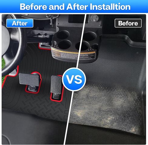 T TGBROS Golf Cart Floor Mat Custom Fit for EZGO RXV (2008-2022) & 2Five (2009+) Full Coverage Golf Cart Floor Liner Mat Non-Slip All Weather Protection Durable in Saudi Arabia