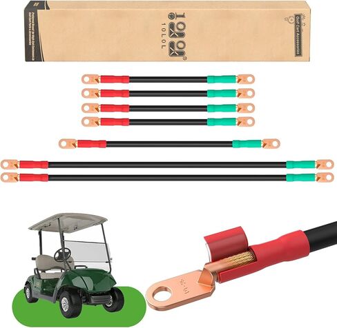 كابلات بطارية عربة الجولف 10L0L لعربة الجولف EZGO TXT 1994-UP لعربة الجولف 36 و48 فولت، مع 4 قياس 7 قطع سلك لحام تيار متردد/تيار مستمر مجموعة كابل بطارية عربة الجولف المرنة من النحاس النقي in Kuwait