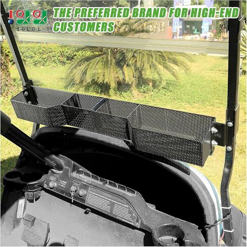سلة داخلية أمامية لعربة الجولف 10L0L، منظم صينية تخزين قابلة للطي لسيارة EZGO TXT RXV/Club Car DS Precedent Tempo، تعزيز تخزين عربة الجولف الخاصة بك in Kuwait