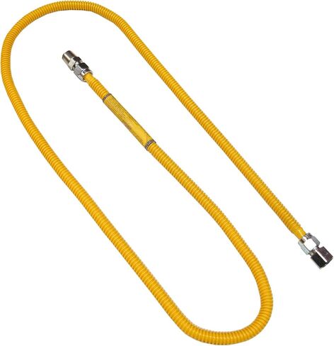 LASCO 10-1223 Flexible Coated Gas Water Heater Supply Line, 18-Inch, 1/2-Inch OD Connector with 1/2-Inch MIP X 1/2-Inch FIP Fittings , Yellow in Kuwait