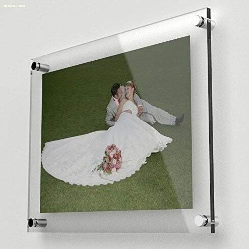 إطار صورة أكريليك عائم مقاس 11 × 14 مع إطار صورة مزدوج مثبت على الحائط من الكروم للصور حتى بوصة (11 × 14) in Kuwait