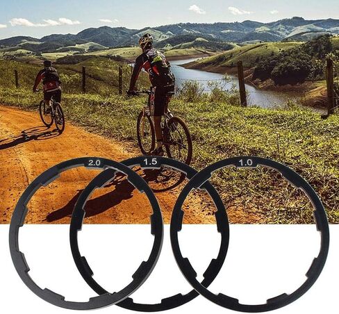 Qii lu Freewheel Spacer for ycles,Bike Wheel Hub Spacer,3 Pcs 1mm+1.5mm+2mm Bike Flywheel Hub Spacer ycle Bottom Bracket Axle Washer Gasket in Saudi Arabia