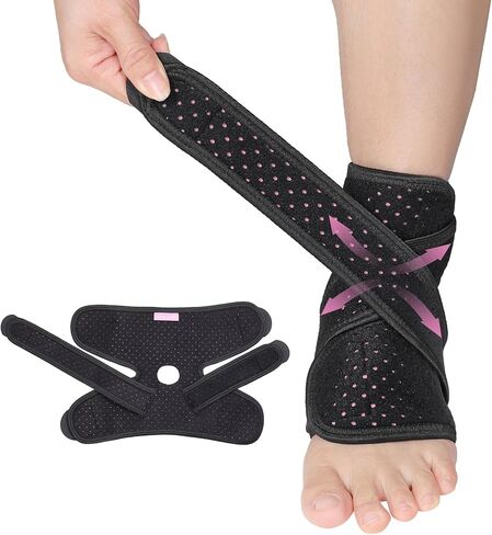 Achilles Tendonitis Brace, Adjustable Ankle Brace, Blue X-shaped Ankle Support for Men Women, Breathable Ankle Wrap for Achilles Pain, Running, Cycling, Hiking, Sports in Saudi Arabia