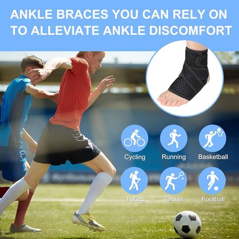Achilles Tendonitis Brace, Adjustable Ankle Brace, Blue X-shaped Ankle Support for Men Women, Breathable Ankle Wrap for Achilles Pain, Running, Cycling, Hiking, Sports in Saudi Arabia