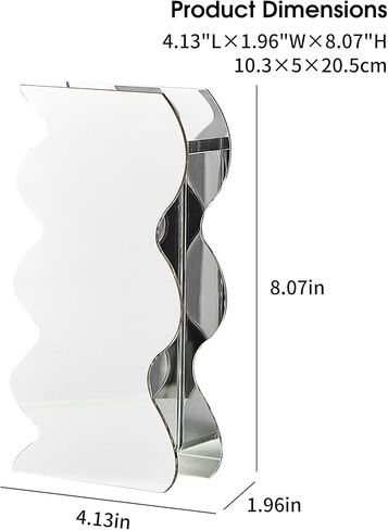 مزهرية أكريليك سوداء على شكل موجة مزهريات فريدة من نوعها للزهور ديكور المنزل الحديث لغرفة المعيشة الجرف محور الجدول ديكورات الجمالية مكتب مكتب ديكور هدايا الزفاف in Kuwait