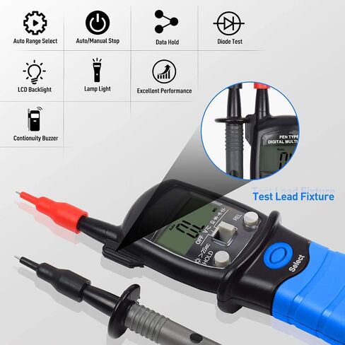AIOMEST Pen Type Digital Multimeter, AI-38C Voltage Tester, Electric Voltmeter with AC/DC Voltage, Capacitance, Resistance, Diode and Audible Continuity Testing in Kuwait