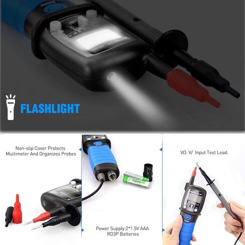 AIOMEST Pen Type Digital Multimeter, AI-38C Voltage Tester, Electric Voltmeter with AC/DC Voltage, Capacitance, Resistance, Diode and Audible Continuity Testing in Kuwait