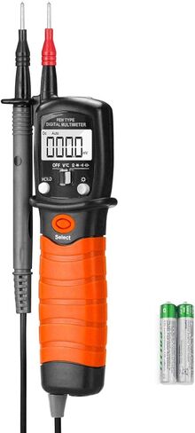 جهاز اختبار الجهد الكهربائي HOLDPEAK HP-38B من نوع القلم الرقمي المتعدد 2000 عدد لقياس جهاز اختبار الصمام الثنائي لمقاومة الفولتميتر مع تثبيت البيانات والإضاءة الخلفية ومصباح يدوي. in Kuwait