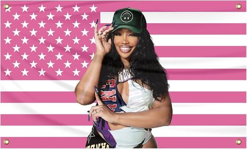 S-Z-A Flags SOS funny Tapestries 3x5ft music art cover funny with grommets for Decoration Living room and bedroom in Saudi Arabia
