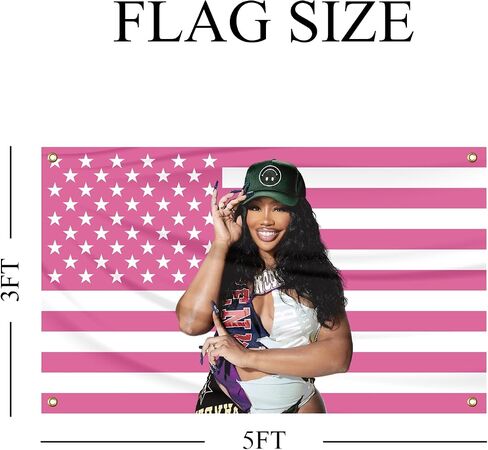 S-Z-A Flags SOS funny Tapestries 3x5ft music art cover funny with grommets for Decoration Living room and bedroom in Saudi Arabia