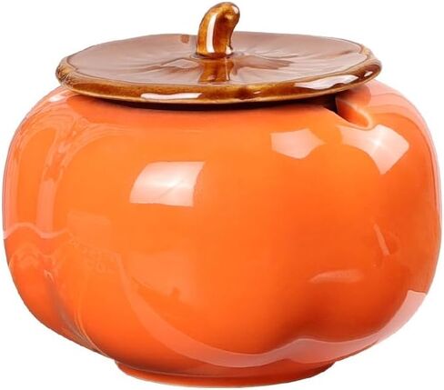 Cute Ashtray with Lid, Creative Ceramic Cigarette Ashtrays for Smokers, Lucky Persimmon Ashtray Desktop Smoking Ashtray for Home Office Fashion Decoration in Kuwait