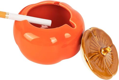 Cute Ashtray with Lid, Creative Ceramic Cigarette Ashtrays for Smokers, Lucky Persimmon Ashtray Desktop Smoking Ashtray for Home Office Fashion Decoration in Kuwait