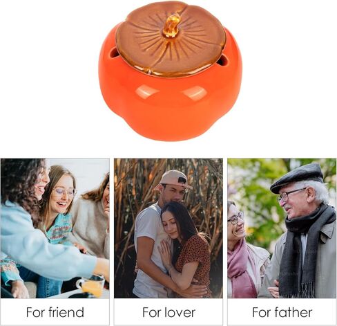 Cute Ashtray with Lid, Creative Ceramic Cigarette Ashtrays for Smokers, Lucky Persimmon Ashtray Desktop Smoking Ashtray for Home Office Fashion Decoration in Kuwait