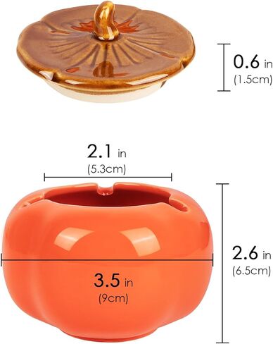 Cute Ashtray with Lid, Creative Ceramic Cigarette Ashtrays for Smokers, Lucky Persimmon Ashtray Desktop Smoking Ashtray for Home Office Fashion Decoration in Kuwait