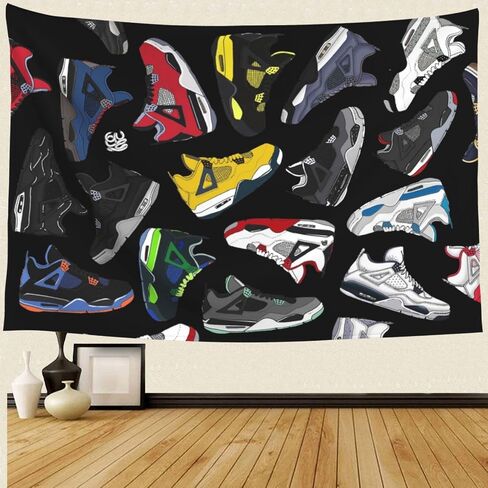 TIANMEIJIA Sneaker Tapestry Basketball Shoes Tapestry Sneaker Party Decorations Poster Backdrop Sport Tapestry for Men Teen Boys Wall Backdrop for Bedroom 30x40in in Saudi Arabia
