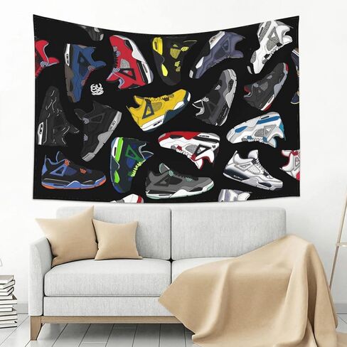TIANMEIJIA Sneaker Tapestry Basketball Shoes Tapestry Sneaker Party Decorations Poster Backdrop Sport Tapestry for Men Teen Boys Wall Backdrop for Bedroom 30x40in in Saudi Arabia