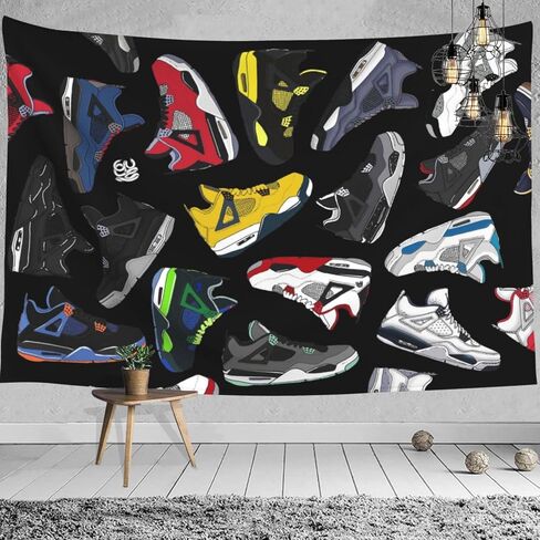 TIANMEIJIA Sneaker Tapestry Basketball Shoes Tapestry Sneaker Party Decorations Poster Backdrop Sport Tapestry for Men Teen Boys Wall Backdrop for Bedroom 30x40in in Saudi Arabia