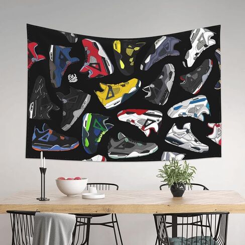 TIANMEIJIA Sneaker Tapestry Basketball Shoes Tapestry Sneaker Party Decorations Poster Backdrop Sport Tapestry for Men Teen Boys Wall Backdrop for Bedroom 30x40in in Saudi Arabia