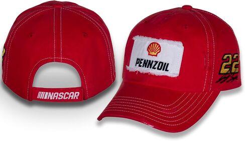 Joey Logano #22 NASCAR 2024 Pennzoil Racing Vintage Patch Stressed Brim Red Hat in Saudi Arabia