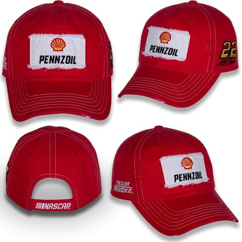 Joey Logano #22 NASCAR 2024 Pennzoil Racing Vintage Patch Stressed Brim Red Hat in Saudi Arabia