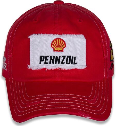Joey Logano #22 NASCAR 2024 Pennzoil Racing Vintage Patch Stressed Brim Red Hat in Saudi Arabia