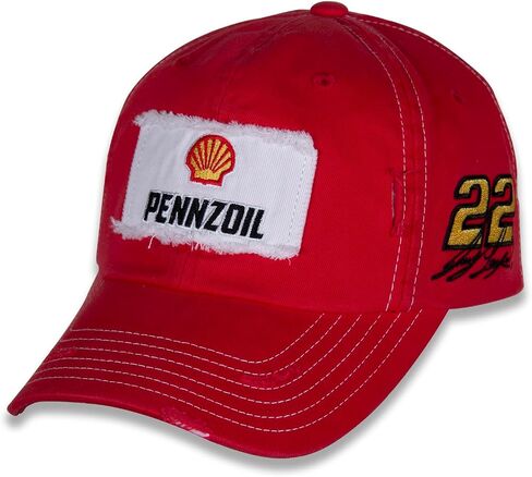 Joey Logano #22 NASCAR 2024 Pennzoil Racing Vintage Patch Stressed Brim Red Hat in Saudi Arabia