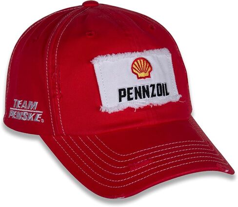 Joey Logano #22 NASCAR 2024 Pennzoil Racing Vintage Patch Stressed Brim Red Hat in Saudi Arabia