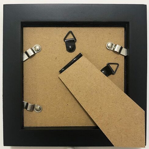 6x6 Picture Frame Black with 4x4 Mat, Pack of 2. Solid Wood, Glass Front,4 Panels (2 High Definition Glass, 2 Plexiglass), Display for Wall or for Tabletop. in Saudi Arabia