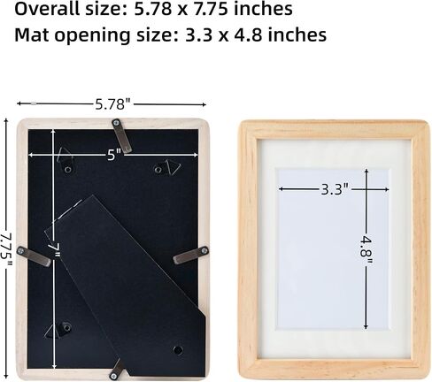 Black Minimalist Wood 5x7 Picture Frame with 3.5x5 Mat,Wall Hanging or Tabletop Display in Saudi Arabia