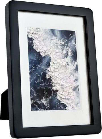 Black Minimalist Wood 5x7 Picture Frame with 3.5x5 Mat,Wall Hanging or Tabletop Display in Saudi Arabia