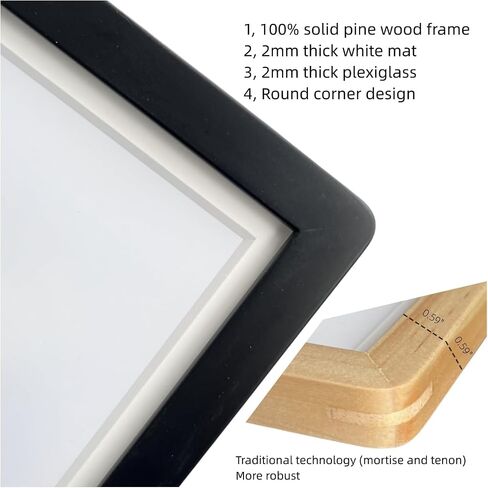 Black Minimalist Wood 5x7 Picture Frame with 3.5x5 Mat,Wall Hanging or Tabletop Display in Saudi Arabia