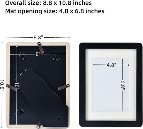 Black Minimalist Wood 5x7 Picture Frame with 3.5x5 Mat,Wall Hanging or Tabletop Display in Saudi Arabia