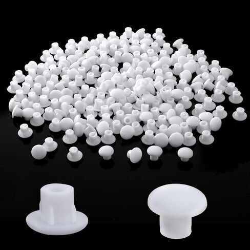 400 قطعة من سدادات الفتحات البلاستيكية، أغطية فتحات المسمار 5 مم، مقابس الأزرار المستديرة، مقابس فتحة الخزانة، قابس الفتحة البيضاء لأرفف خزانة باب الأثاث in Kuwait