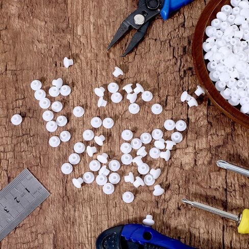 400 قطعة من سدادات الفتحات البلاستيكية، أغطية فتحات المسمار 5 مم، مقابس الأزرار المستديرة، مقابس فتحة الخزانة، قابس الفتحة البيضاء لأرفف خزانة باب الأثاث in Kuwait