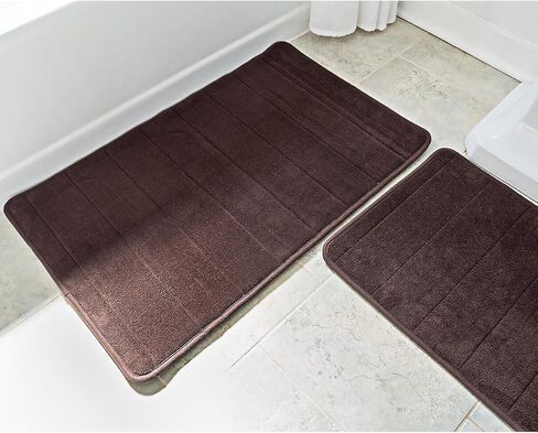 Bath Mats for Bathroom Floor 5-Piece Set - Bathroom Rugs Set, Shower Mat, Toilet Rug, Bathroom Accessories - Thick Soft Memory Foam, Water Absorbent Bathmat, Non Slip Back - Gray in Saudi Arabia