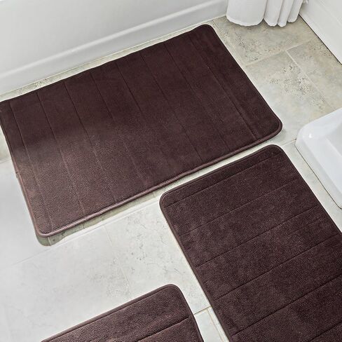 Bath Mats for Bathroom Floor 5-Piece Set - Bathroom Rugs Set, Shower Mat, Toilet Rug, Bathroom Accessories - Thick Soft Memory Foam, Water Absorbent Bathmat, Non Slip Back - Gray in Saudi Arabia