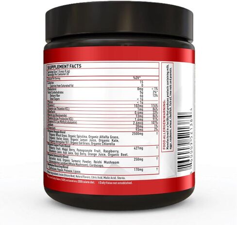 Driven B&G Berries & Greens Superfood Powder, 30 Servings - Organic Plant-Based Formula with Probiotics & Digestive Enzymes - Vegan Supplement Supports Recovery, Healthy Digestion, and Immune Function in Saudi Arabia