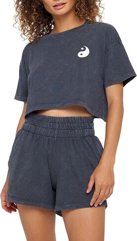 Spiritual Gangster Women's Yin Yang Kaylee Crop Tee in Saudi Arabia