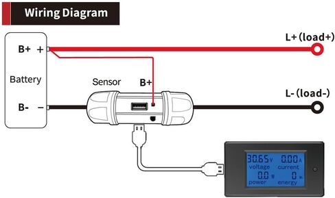 HiLetgo PZEM-051 DC Digital Ammeter Voltmeter DC6.5-100V 0-100A Multi-functional Voltage Current Power Energy LCD Display Meter with 100A Shunt Dual USB Cable in Saudi Arabia