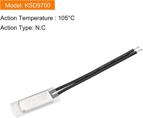 KSD9700 NC 110C Temperature Control Switch Thermostat Thermal Protector Switch - Normally Close/250V 5A/Metal/2Pcs in Saudi Arabia