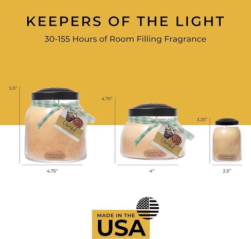 A Cheerful Giver - Almond Butter Pound Cake Baby Scented Glass Jar Candle (6oz) with Lid & True to Life Fragrance Made in USA in Saudi Arabia
