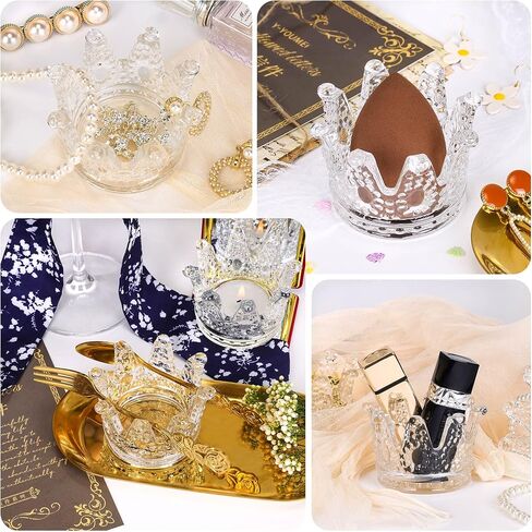 Rancco Votive Candle Holders for Table Centerpiece, 12 Pcs Crown Crystal Gold Candle Holders for Tealight, Romantic Glass Candle Holder for Weeding, Home Decor, Dinner, Anniversary, Party, 3x3x2inch in Saudi Arabia