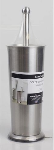Home Basics Stainless Steel Tapered Toilet, Brushed Silver in Saudi Arabia