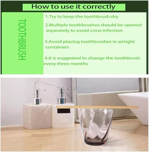 فرش أسنان من الخيزران بشعيرات متوسطة للبالغين، مجموعة من 10 فرش أسنان كبيرة الحجم للعائلة، فرشاة أسنان خشبية عضوية طبيعية، مقبض خشبي فحمي، فرشاة أسنان صديقة للبيئة in Kuwait