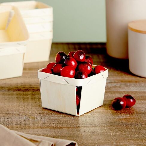 Bright Creations 10 Pack 1-Pint Wooden Berry Baskets for Picking Fruit, Arts and Crafts, Decor, 4 Inch Square Vented Wood Berry Containers in Saudi Arabia