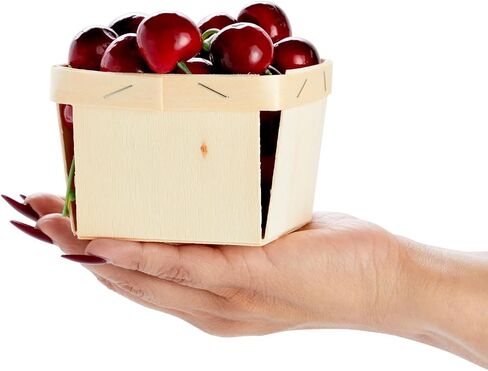 Bright Creations 10 Pack 1-Pint Wooden Berry Baskets for Picking Fruit, Arts and Crafts, Decor, 4 Inch Square Vented Wood Berry Containers in Saudi Arabia