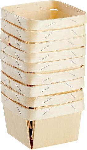Bright Creations 10 Pack 1-Pint Wooden Berry Baskets for Picking Fruit, Arts and Crafts, Decor, 4 Inch Square Vented Wood Berry Containers in Saudi Arabia