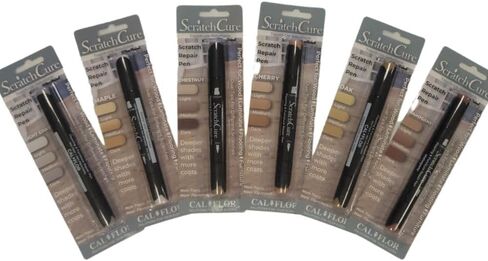 CalFlor ScratchCure Pens Rainbow Pack: 6 Double Tipped Repair Pens for Use on Wood, Laminate, Flooring & Furniture: includes Maple, Chestnut, Cherry, Light Gray, Mahogany and Oak in Saudi Arabia