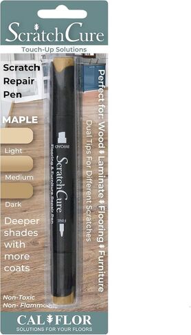 CalFlor ScratchCure Pens Rainbow Pack: 6 Double Tipped Repair Pens for Use on Wood, Laminate, Flooring & Furniture: includes Maple, Chestnut, Cherry, Light Gray, Mahogany and Oak in Saudi Arabia